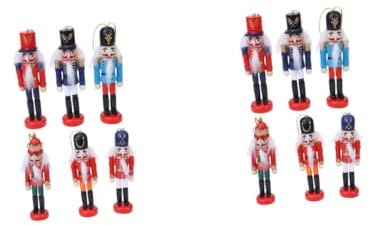 Cabilock 2 Set Soldato Di Noce Ornamento Del Soldato Sheller Decorazione Schiaccianoci Mini Soldatini Gonks Distico Gigante Fantoccio Operazione Schiaccianoci Colorful Di Legno 6 Pezzi * 2