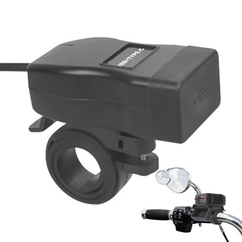 Motorcycle USB Charger - Motorcycle USB Socket, Waterproof Motorcycle Handlebar Adapter Charger | Waterproof Dual USB Charger, Cell Phone Fast Charging Port, Bicycle Charging Port for Wireless