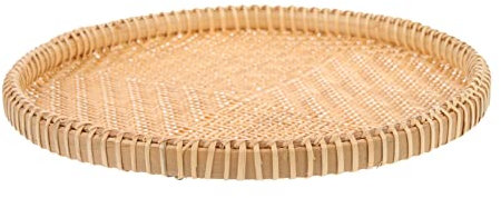 HOLIDYOYO Cestino in Bamboo Tessuto a Mano Per Frutta e Verdura Contenitore Per Stoccaggio Alimenti Vassoio Per Snack e Pane Per Cucina e Tavola Dimensioni Piccole
