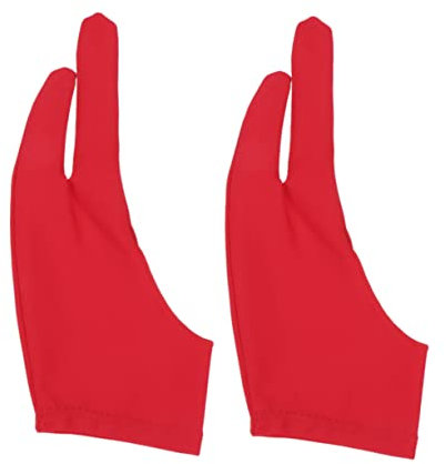 VALICLUD 2pcs Stained Gloves for Artist Drawing and Sketch Two Finger Curved Design Material for Studio Work