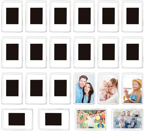 ZYNERY 22 Pièces Cadre Photo Magnetique en Acrylique 7×4.5 cm, Cadre Photo Aimanté Frigo Personnalisé Magnet Photo Frigo Transparent pour Réfrigérateur,Cuisine,Maison,Décoration Murale