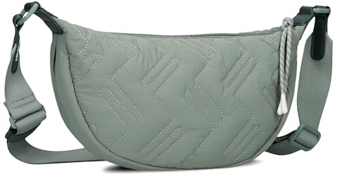 Zwei Damen Puffer Tasche Cleo CL50 gesteppte moonbag 2 Liter wasserabweisende quilted Puffy Bag Halbmond-Form, recyceltes Nylon, Stepptasche tragbar als Umhängetasche oder crossbody