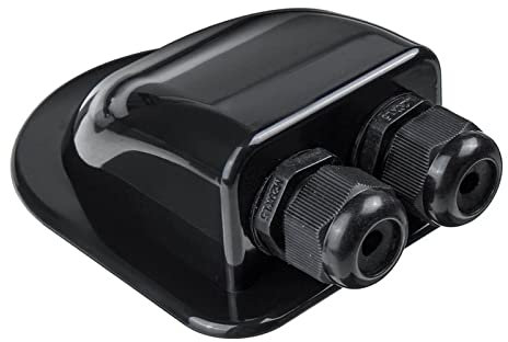 KONGMM Scatola passacavi a Doppio Ingresso Pannello Solare Tetto Passacavi Passacavi Cavo Camper Bianco Doppio Foro RV Accessori for Auto for Yacht per Roulotte(Double Hole Black)