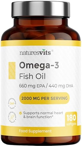 Omega 3 Capsules High Strength, 90 Serves - 660mg EPA and 440mg DHA - Fish Oil Supplements and Fatty Acids for Heart and Eye Health