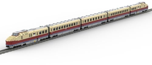 LootPop Kit di costruzione del treno elettrico, VT18.16, set di treni ad alta velocità, kit di modellismo (regolazione della velocità, versione dinamica / 5341 pezzi)