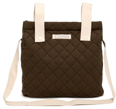 MIMUSELINA | Baby Wickeltasche Kinderwagen | Große Wickeltasche mit viel Stauraum und vielen Fächern | Elegante und praktische Babytasche mit Schulterriemen für Mama und Baby