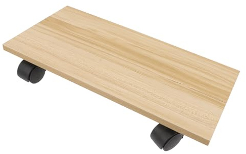 WOONEKY Soporte Torre PC Madera con Ruedas Giratorias Soporte Móvil para CPU de Escritorio Base Estable para Ordenador bajo Mesa con Ventilación