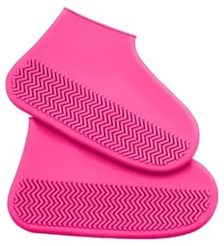 JBJYGSG 3 paia di stivali da pioggia unisex impermeabili antiscivolo in silicone, elastici, resistenti all'usura, for esterni, copriscarpe riutilizzabili for le giornate di pioggia(Pink,M 35-39)