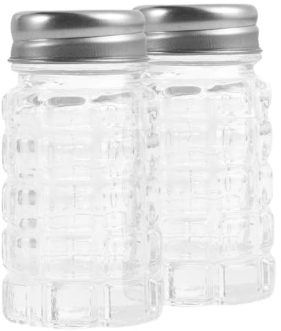 CLISPEED Lot de 2 Salières et Poivrières en Verre Miniatures Distributeurs D’Assaisonnement Compacts et Légers Cuisine Barbecue Camping – Saupoudreuses à Épices Réutilisables Pratiques