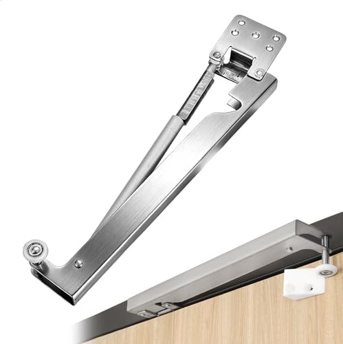 Dörrstängare rumsdörr, automatisk dörrstängare, automatisk hydraulisk dörrstängare för skjutdörrar – modell av rostfritt stål med vänsterstopp – flerhålsmontering