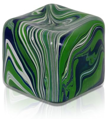 Copfeqyr Grande Balle Anti-Stress Cube Marbré 7 cm – Cube Squishy Sensoriel à Presser pour Adultes et Enfants, Jouet Fidget Relaxant, Boîte Cadeau (Green)