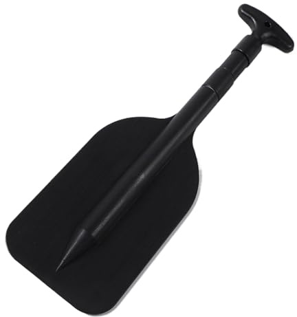 Generisch Pagaia in Alluminio con Funzione telescopica per Bambini, per Canoa, Kayak, Barca, Canoa, Barca a Remi, Nero//Giallo, 53,5 – 108,5 cm