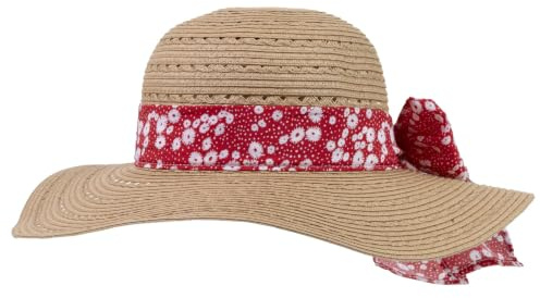 Isotoner Chapeau Femme 100% Papier de Paille Claire, Ajustable à l'intérieur 52 à 58 cm, TU,