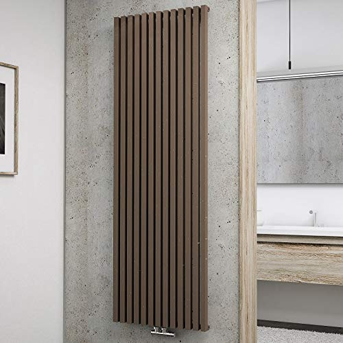 Schulte Design-Heizkörper Lyon, 180 x 60 cm, 1422 Watt Leistung, Mittelanschluss, café-braun, Wohnraumheizkörper für Zweirohr-Systeme