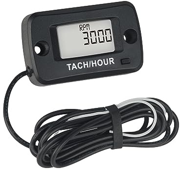 Jayron JR-HM019R digital LCD vattentät bensinmotor timmätare varvräknare underhållsmätare för paramotorer, motorsågar, generatorer, gräsklippare, modellbåtar