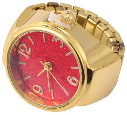 Hemobllo Kinderuhr Uhr Klingeln Fingeruhr - Vintage Ringuhr Quarz Analoge Fingerring Uhr für Geburtstag Abschluss Damenuhr
