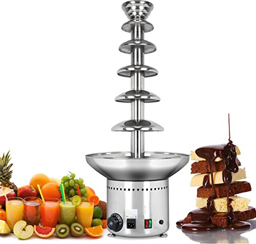 5/6 Tiers Chocolate Fountain Machine,for Chocolate Candy, Ranch, Birthday Celebration,Large Capacity Chocolate Waterfall Hot Pot/Sauce Heater (6 Tier)