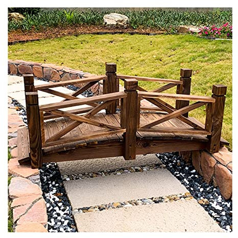 YXXSDP Ponte da Giardino laghetto in Legno Ponte da Giardino Ad Arco, Grande Ponte Pedonale Ponte Decorativo da Giardino con Binari di Sicurezza, per Laghetto Prato Passerella, Facile da Installare