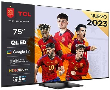 TCL 75T8A TV, QLED, HDR 1000 nits, Full Array Local Dimming, IMAX Enhanced, 144Hz VRR, Dolby Vision&Atoms TV Powered by Google