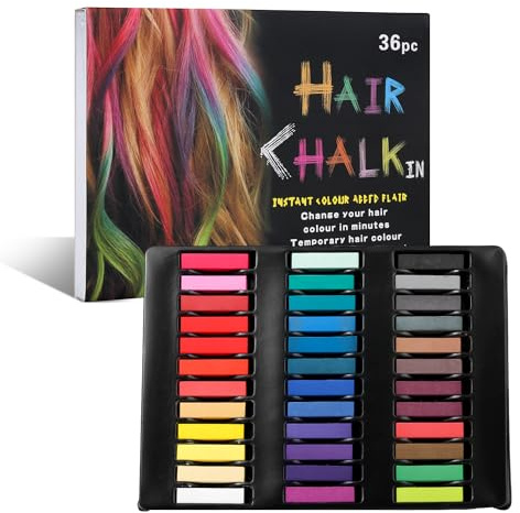 Temporary Hair Chalk Comb Hair Color Dye for Girls Kids, Washable Hair Chalk for Girls Age 4 5 6 7 8 9 10-12 Birthday Christmas Cosplay Hair DIY Party(36 Colors)