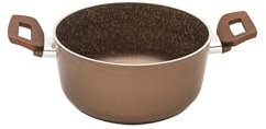 ILLA Ideal Casseruola Terra Adatta per induzione con Rivestimento Olio di Oliva 24 CM Alluminio antiaderenza,Super antiaderenza,Made in Italy