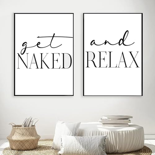 AWKFHF Schwarz Weiß Get Naked Funny Line Woman Leinwand Bilder Poster Kunstdruck Wohnzimmer Schlafzimmer Wand Deko(Kein Rahmen) (Minimalist07,2X30X40CM)