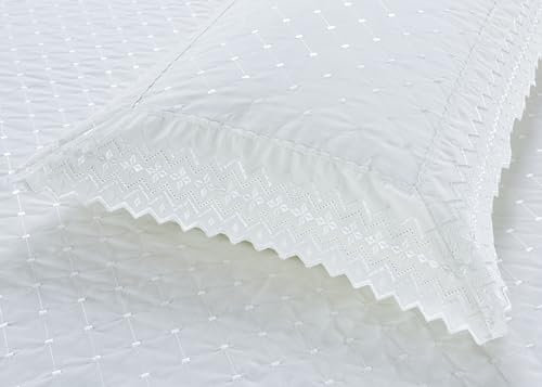 Rapport Home Richmond White Pillowcase Pair Luxury Embroidered