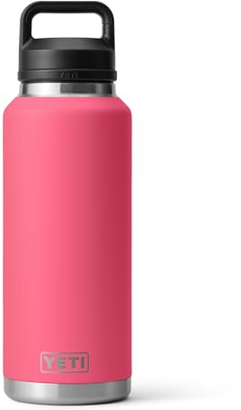 YETI Rambler Bouteille isotherme en acier inoxydable avec bouchon Chug – 1,4 l – Rose tropical