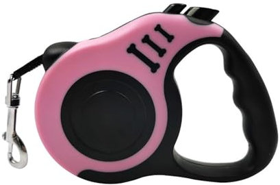 Langlebige Hundeleine, Hunde, automatisch einziehbares Nylonseil, Katzenleine, Verlängerung, Welpen, Spazierengehen, Laufen, Roulette (Rosa, M)