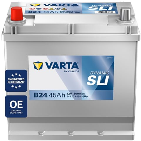 VARTA Automotive DYNAMIC SLI (B24) 12V 45Ah 300A - Nassbatterie KFZ mit Standardausstattung & ohne Start-Stopp System - Starterbatterie für einfachen Energiebedarf - Bleisäurebatterie wartungsfrei