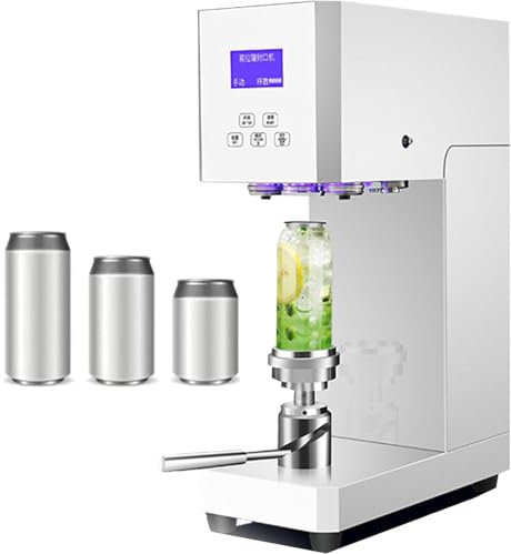 Automatic Lift Tin Can Sealer and Filling Machine, Intelligent High Speed Beer Can Sealing Machine Glass Jar Plastic Can Seamer Closing Sealer Machine for Bubble Tea Store,B
