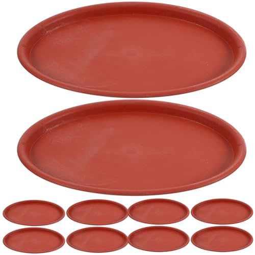 GAROZATION 10stücke Pflanzentopf Untersetzer Oval Wasser Tablett Blumentopf Tropfschale Anlage Platte Unterplatte Pflanzer Entwässerung Tablett Töpfertabletts Für Garten Tropfschalen