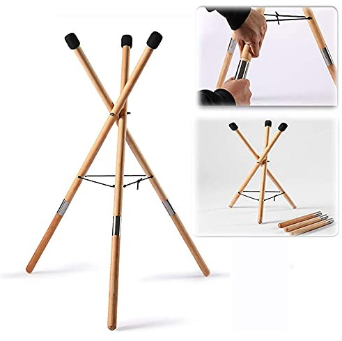 Generisch Zungen-Trommelständer aus Holz - Handpan Drum Stativ mit Stabiler Halterung für 10-22 Zoll Trommeln - Sicherer Stand für Ihr Instrument