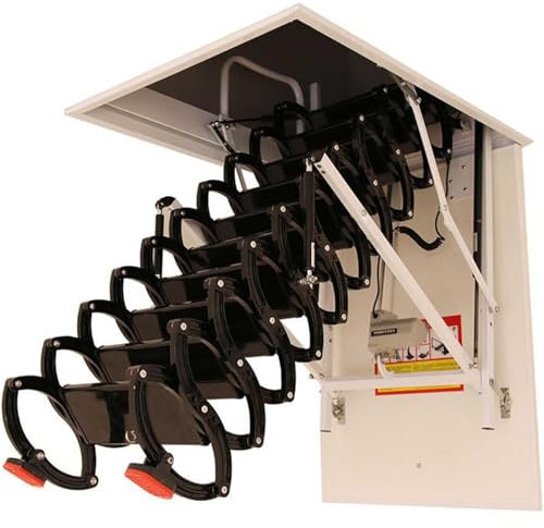 Generico Scala Telescopica a Soffitto Elettrica Scala Pieghevole a Scomparsa per Soffitta Interna con Telecomando Scale a Soppalco per Soffitta a Soffitto Retrattile Pieghevole,70x90cm,High 300cm