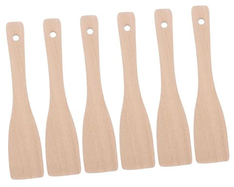 ULTECHNOVO 6pièces Spatule Bois Petite pour Cuisine Raclette Hamburgers Beurre Confiture Gâteau Utilisation Facile Réutilisable Résistante