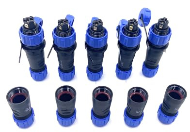 Spina di collegamento per aeronautica SP13 a 3 poli, IP68, 3 pin, senza saldatura, impermeabile, per lampade esterne, utilizza 250 V, 13 A (cavo 14 AWG, crimpatura a vite)