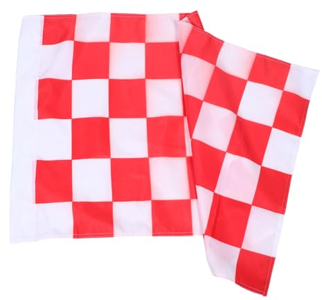 Milisten Drapeau à Rouge Et Blanc Polyester Pour Extérieur Décorer Jardin Cour Patio Bannière Arrivée De Course