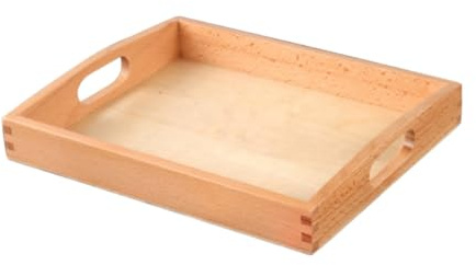 MUELODSIC Plateau de Service en Bois Grand Format Poignées, Conteneur de Rangement Léger et Maniable pour Activités Créatives Garçon et Filles, Organisateur Pratique pour Loisirs Éducatifs