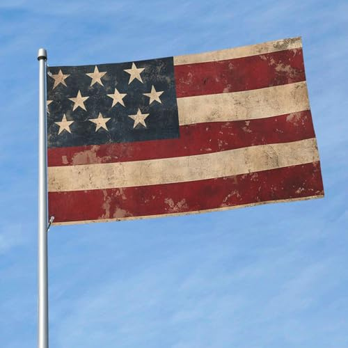 Bandera de 150 cm x 90 cm, bandera de doble cara para exteriores, resistente con 2 ojales, decoración de patio, banderas vintage de Estados Unidos, banderas de bienvenida de poliéster para todas las