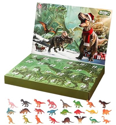 Adventskalender för barn, 24 dagar nedräkningskalender med dinosauriefigurer - heminredning för sovrum kontor klassrum | Thanksgiving Counter-present