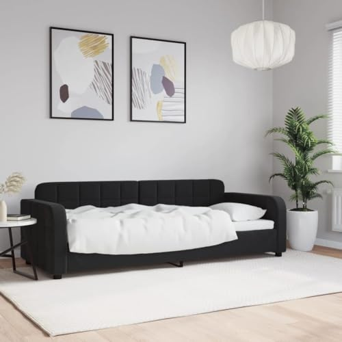 Emmtore Tagesbett, Sofabett, Gästebett Schlafsofa für Schlafzimmer Wohnzimmer,Stoff Tagesbett Schwarz,80 x 200 cm,ohne Matratze
