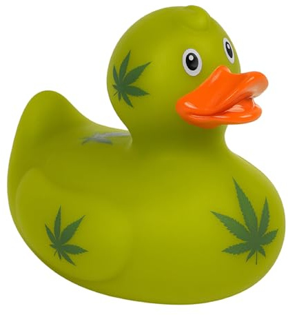 TIENDA EURASIA – Pato Chillon | Medidas 10 cm | Multicolor | Material Vinilo | Superficie Suave, Segura y Duradera | Distintos Diseños y Colores | Patitos de Goma (Cannabis)