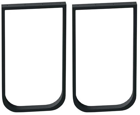 Schwarz/Weiß/Gold Metall Quadrat Tischbeine, Industrial Tischgestell Tischkufen Für Couchtisch/Nachtständer/Stühle, Mit Verstellbaren Rutschfesten Füßen, Schraubbefestigung(Black,50x72cm)