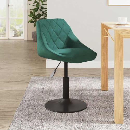Frdhee Silla cosmética silla de comedor,Taburete de bar terciopelo verde oscuro,Barstools para bar cocina mostrador cafetería