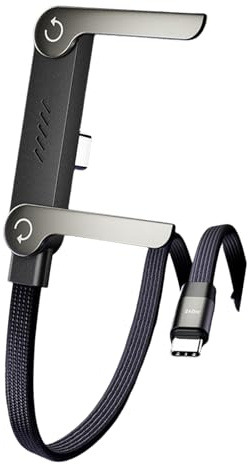 Câble de chargeur à support invisible avec support Cable de Charge Rapide Tressé 240W de Téléphone Intégré Câble Chargeur 2-en-1 Invisible Cable de charge 1,5 m, rotation 360°Jeux Et Bureautique