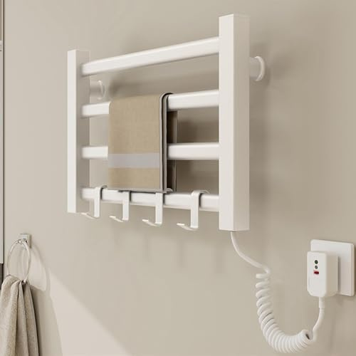 HGTRH Scaldasalviette, Scaldasalviette Elettrico Bagno Termoarredo Bagno Termosifone da Parete Scalda Salviette da Bagno Elettricotowel Warmer Scaldasalviette White
