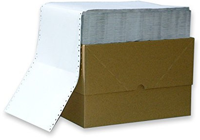Endlospapier 12 Zoll 5-fach blanko 60 g/qm 500 weiß selbstdurchschreibend für Nadeldrucker