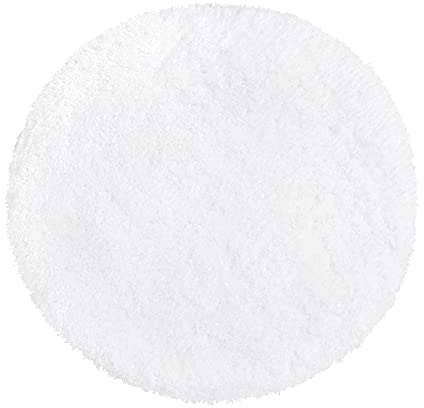 PANA® Runde Mikrofaser Hochflor Badematte - Ø 71 cm - Farbe: Weiß