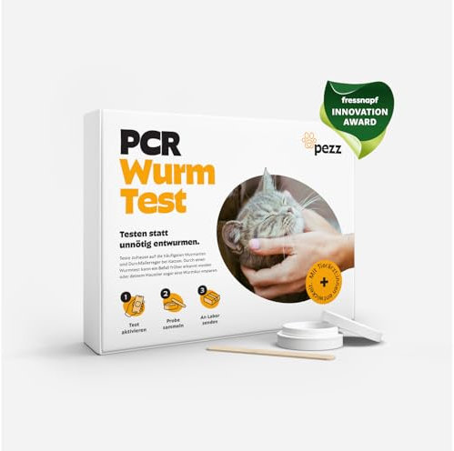 PEZZ ParaScreen PCR Wurmtest für Katzen zum Testen auf 9 häufige Wurmarten und Parasiten inkl. Giardien | Labor-Befund inkl. CT-Wert | mit gratis Labor-Versand (PCR, 1 Stück)