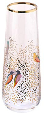 Portmeirion x Sara Miller London Small Glass Flower Vase - Elegant Single-Stem Glass Vase with 22ct Gold Detailing, Chelsea Collection, Perfect for Gifting or Table Display, 16cm